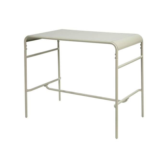 Table haute de jardin métal 4 places. beige. 120 x 70 x 95cm Table haute de jardin métal 4 places. beige. 120 x 70 x 95cm