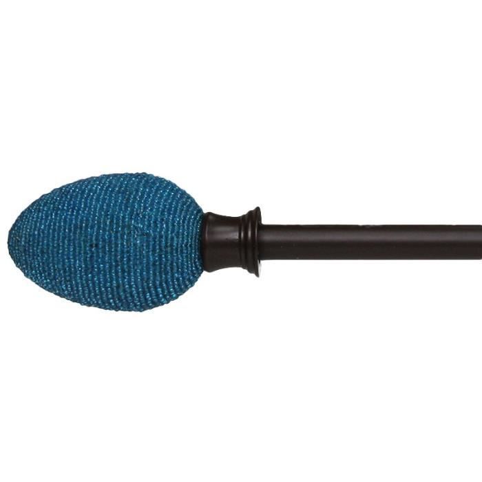 Tringle OLIVIA extensible avec fixations et anneaux (de 120 à 235cm) Bleu
