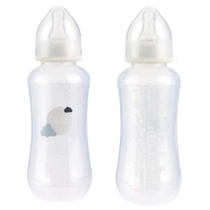Lot De 2 Biberons Silicone 150 Ml + Distributeur Poudre 100 Ml - Anti-Colique 0-6 Mois - Sans BPA