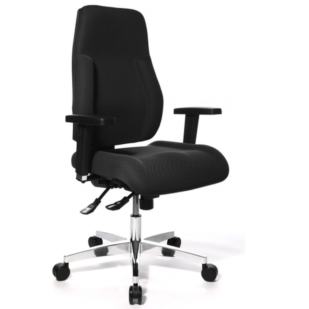 chaise de bureau pivotante topstar p91 al.g3 noir - mécanisme synchrone, réglage de l'assise et des accoudoirs