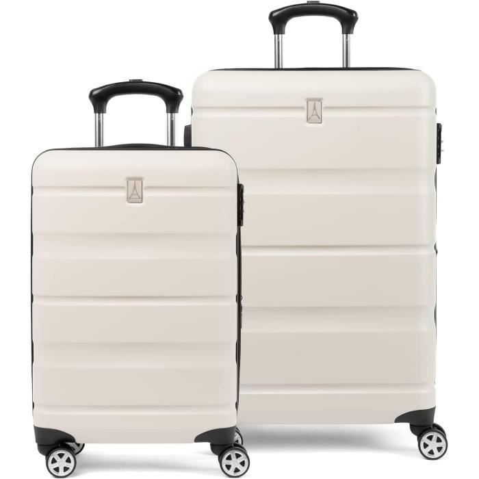 Valise Extensible Roll Road India – 70 Cm, Rose Nude, ABS, Pour Femme (neuve)