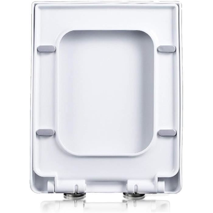Kinsinder Siège WC à Fermeture Douce D-Forme - Abattant En PP Avec Charnières Réglables Et Nettoyage Rapide - Blanc