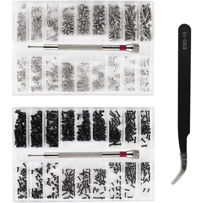 Kit De Vis Universel Pour Réparation - 18 Tailles (M1.2 à M3), ~500 Vis + Tournevis - Pour PC Portable, SSD, Lunettes, Jouets… - 14
