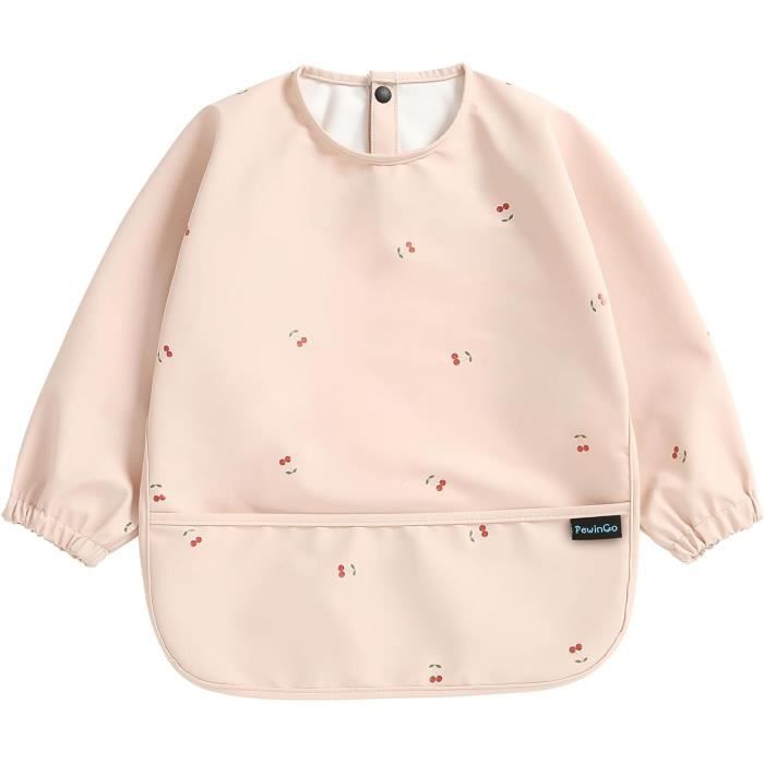 Bavoirs Bébé Avec Manches Courtes, Étanche Bavette De Sevrage