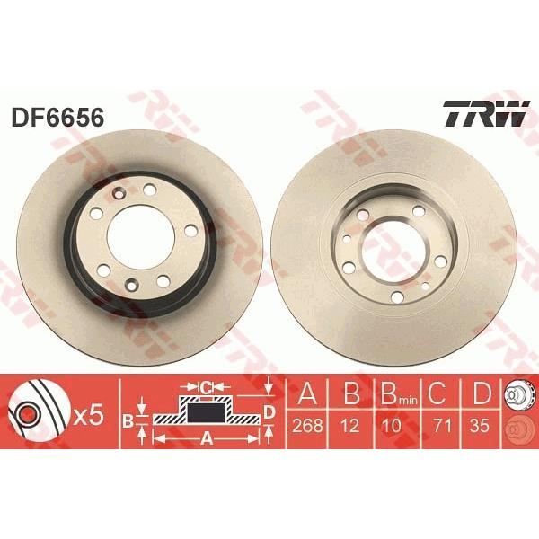 Jeu De 2 Disques De Frein TRW DF2804