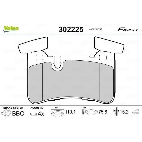 Plaquette de frein gamme first Mercedes class c 06.11> - VALEO - 302225