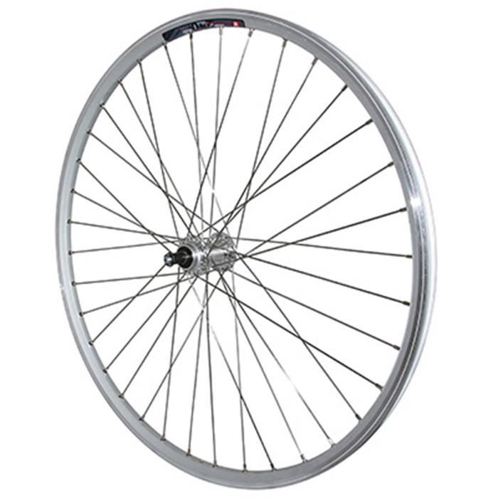 ROUE VTC 700X35 ARRIERE M240 ALU RENFORCE MOY MICHE MAGNUM ARGENT BLOCAGE RL 6-7V. SPECIAL LOUEUR (JANTE DOUBLE PAROI AVEC