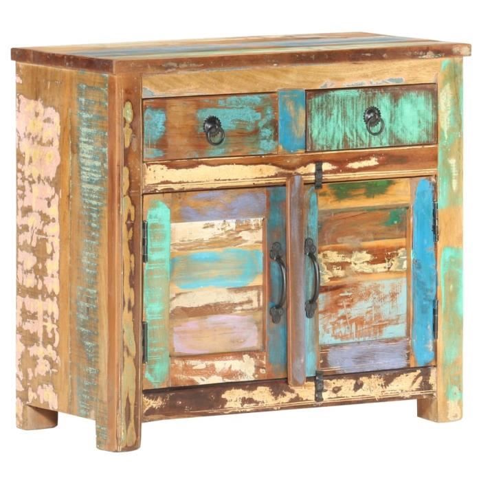 Buffet Vintage - VIDAXL - Bois de récupération massif - Porte(s) et tiroir(s) - Marron - 70x35x65 cm
