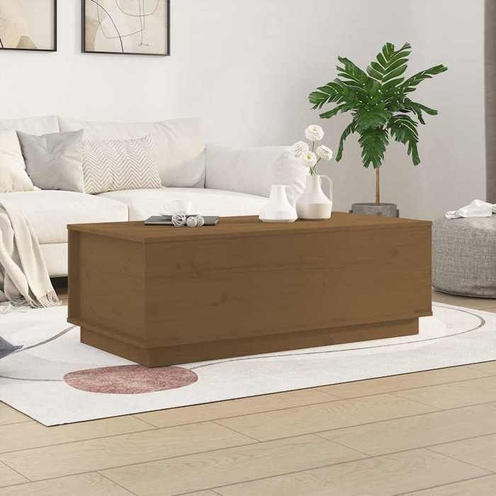 813423 vidaXL Table basse Marron miel 100x50x35 cm Bois massif de pin