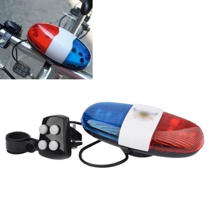 Kit Feux Sonores Vélos - Lampe LED & Klaxon Électronique Sirène, 6 Sons, Étanche