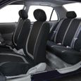 9 pcs-set Housse de siège de voiture universelle respirante douce et chaude - noir et gris-1