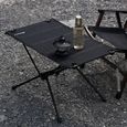 sunbuy-Table pliante portable table de camping légère pour la randonnée pique-nique en plein air Le noir BAOSITY-1