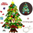 BIR04253-95cm Feutrine Sapin de Noël DIY 3D avec 32 ornements et 50 LED guirlandes de Noël décoration pour enfants-1