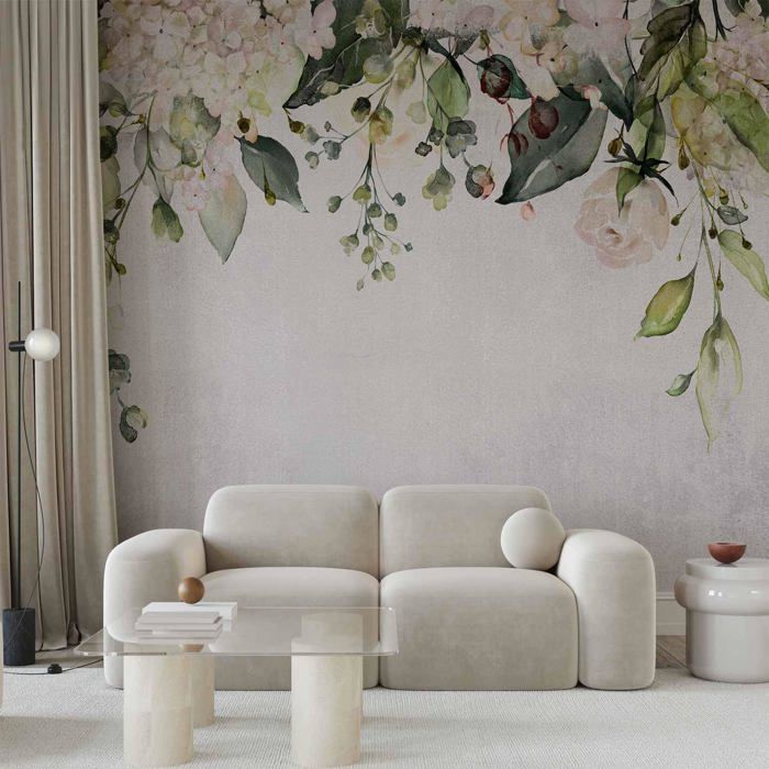 Papier Peint Panoramique Fleurs 350x256 cm - Décoration murale moderne ...