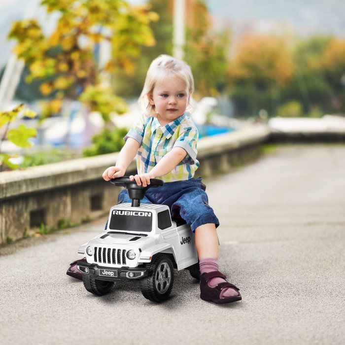 HOMCOM Porteur Enfants Voiture 12-36 Mois Coffre klaxon Blanc