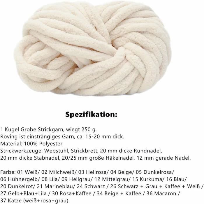 XM8476-~~1094@ - 1 pelote de laine épaisse à tricoter - 50 g