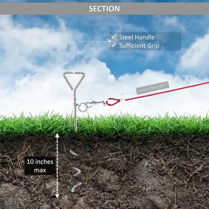 KITANDOVE 1pièce Piquet Pour Animaux Avec Anneaux Pour Attacher