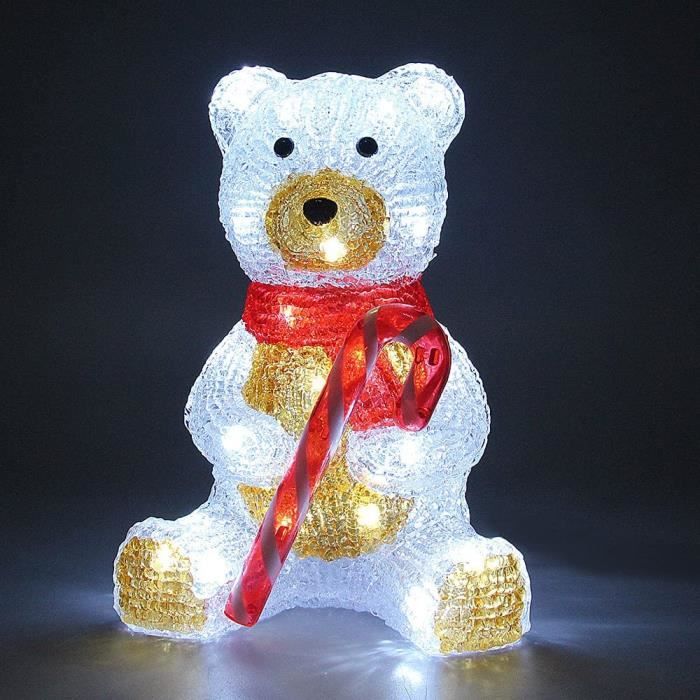 Figurine lumineuse LED en acrylique Décoration de Noël Cerf