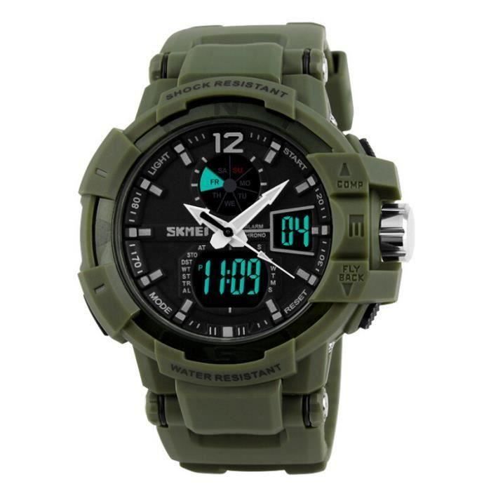 Montre Militaire Homme Armée Vert Marque Sport étanche numériques  analogiques Horloge Meilleure Qualité , - Achat/vente montre Homme Adulte  Simili - Cdiscount