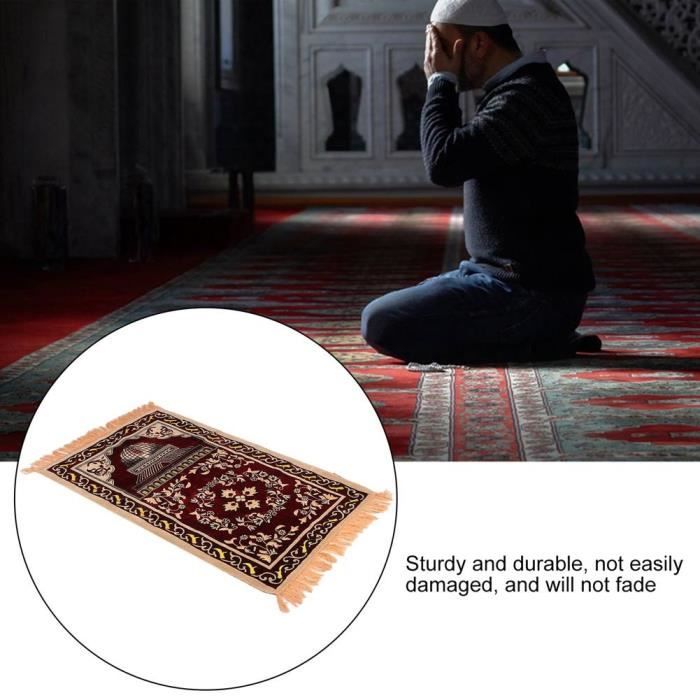 Tapis de prière Musulmane pour Femme et Homme, Tapis de prière Islamique  Traditionnel pour musulmans, Pliable et Portable pour Homme et Femme 2