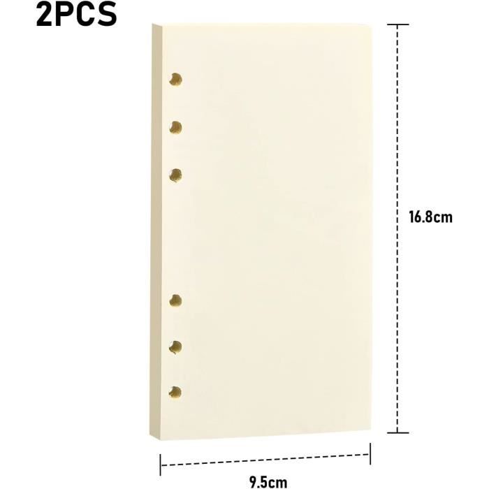 Papier Recharge A5 160 Feuilles - 100g/m² - Ligné - 6 Trous - Pour Classeur à Anneaux