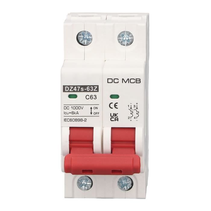 Disjoncteur Miniature DC, Pa66 DC1000V Mini Disjoncteur à Dégagement Rapide  pour Système Solaire PV : : Bricolage