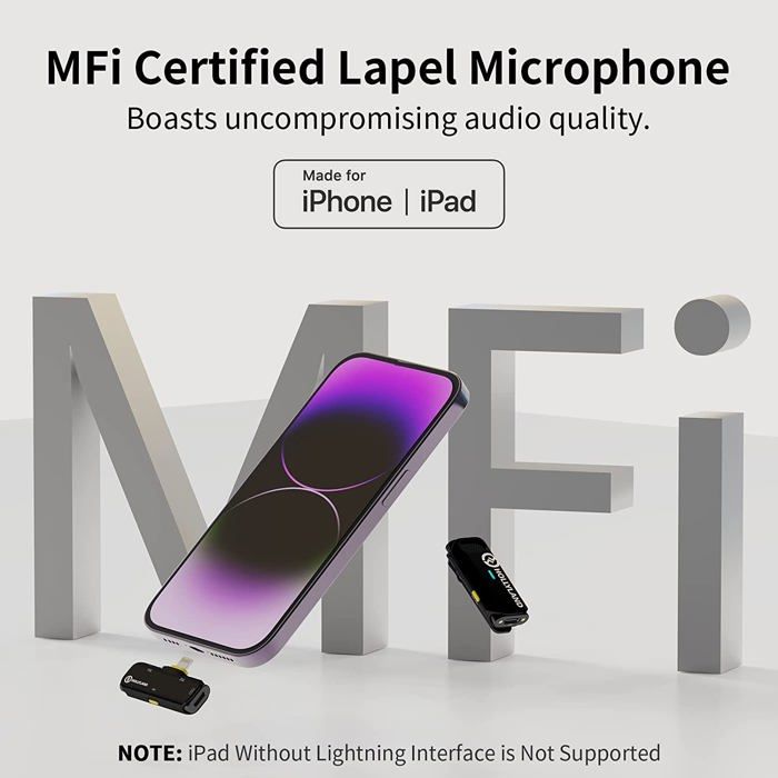 Micro Cravate sans Fil - Hollyland - Lark C1, pour iPhone/iPad, Certifié  MFi Plug&Play, Annulation bruit, 32H Utilisation, Noir - Cdiscount TV Son  Photo