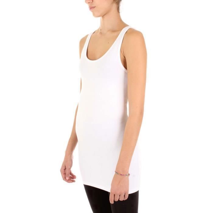 Debardeur femme ONLY 15060061 Blanc Col arrondi Coupe droite Blanc Cdiscount Pret a Porter