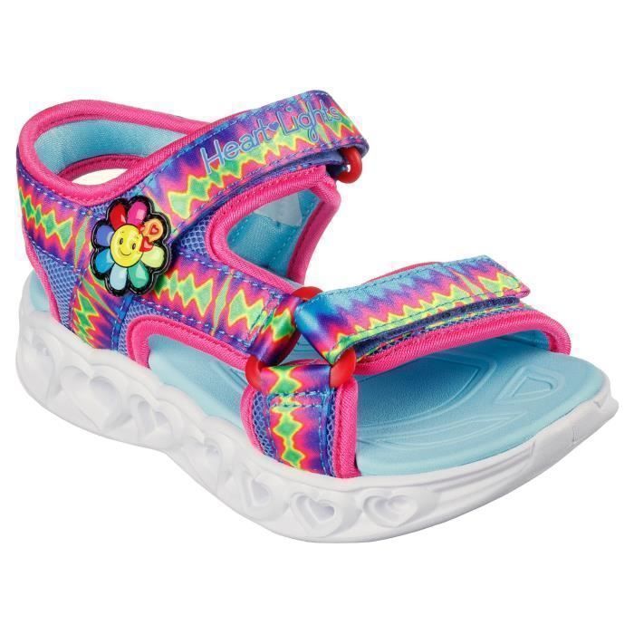 Sandales b b fille Skechers Heart Lights Miss Vibrant rose bleu