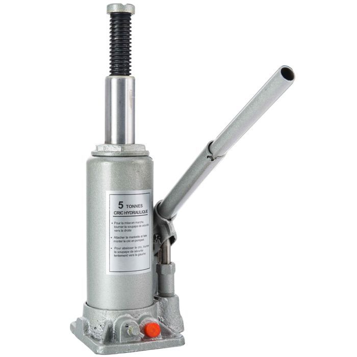 Cric Bouteille Hydraulique 5 Tonnes - Hauteur 180-340mm | Pour Voiture, Bricolage - Portable Et Robuste