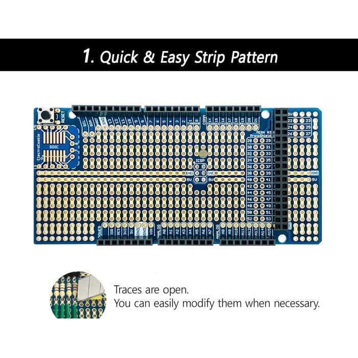 Arduino Mega Prototype Arduino Mega Prototype Shield Conseil Kit D'Extension Diy Proto Pcb ...