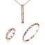 Emorias 1/ Set Collier en Alliage Rose Noire Boucles Parure de Bijoux de Femme Bague Mariage Cadeaux Ensemble 2 2cm Noir