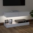 4322Neuve- TV Stand - Table de Salon Moderne,Meuble TV Scandinave,Meuble HI-FI avec lumières LED Blanc brillant 90x35 cm-2