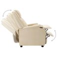 55801Haut de gamme® Fauteuil Relax électrique - Fauteuil inclinable pour Salon ou Chambre à coucher - Blanc crème Similicuir-2