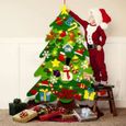 BIR04253-95cm Feutrine Sapin de Noël DIY 3D avec 32 ornements et 50 LED guirlandes de Noël décoration pour enfants-2