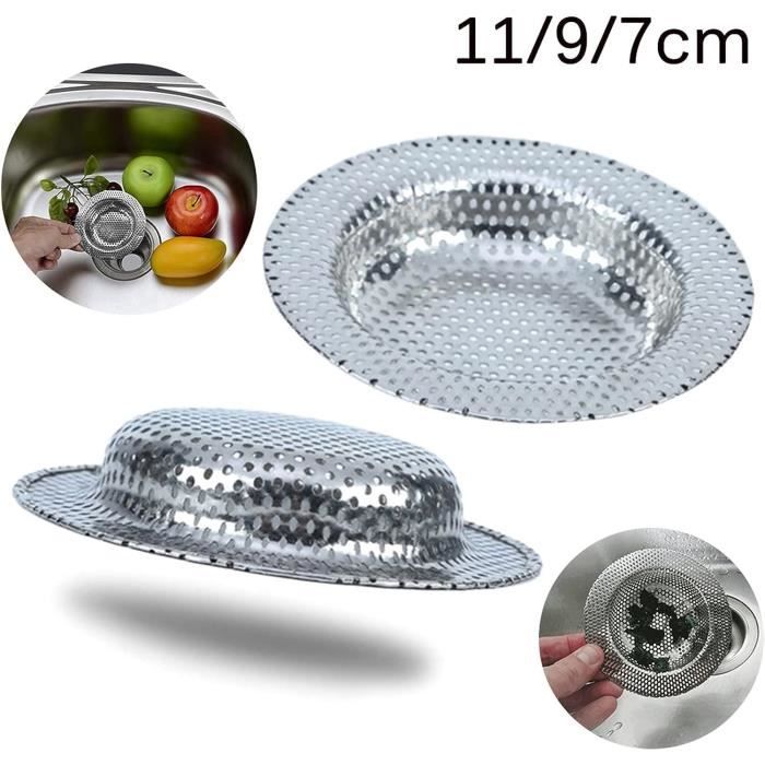 Lot De 3 Filtres évier Cuisine En Inox 304 - Crépine Anti-bouchon Avec Poignée - Universal 11cm