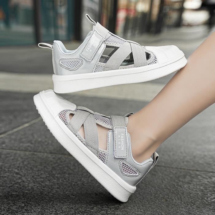 Basket Enfant Gar on Fille t Respirant Gris Synth tique