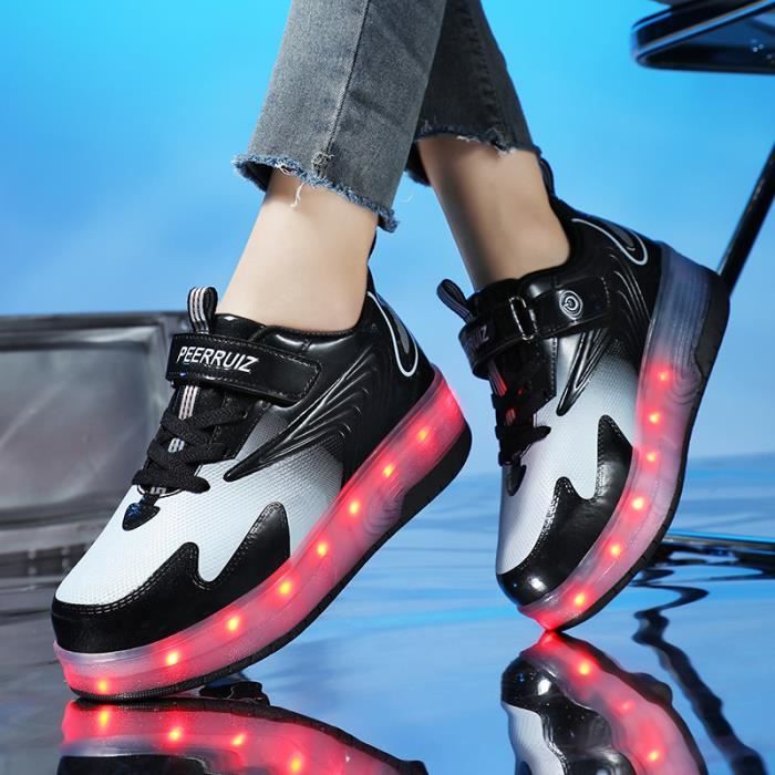Mode Baskets Enfants LED lumières Chaussures à Roulettes Garçons Filles  Sneakers Avec Roues Automatique De Patinage