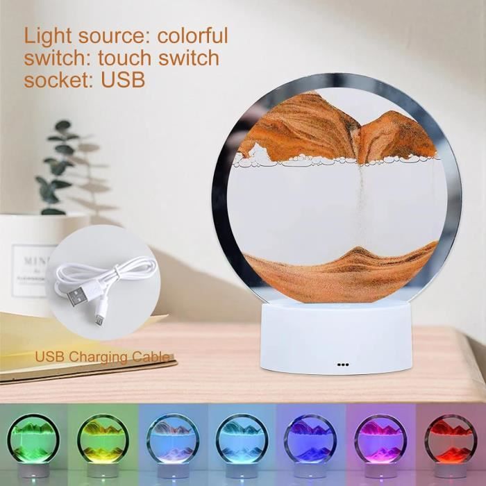 Diy Sands Flowing Night Light, Sablier, Lampe De Sable Mouvant