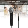 Akozon micro karaoké Microphone dynamique filaire Micro professionnel Hifi Sound pour KTV Vocal Music Performance Meeting (Noir)-3