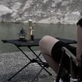 sunbuy-Table pliante portable table de camping légère pour la randonnée pique-nique en plein air Le noir BAOSITY-3