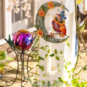 Statue Décorative Hibou En Métal Vert - Artisanat Mexicain Pour Maison Ou Jardin