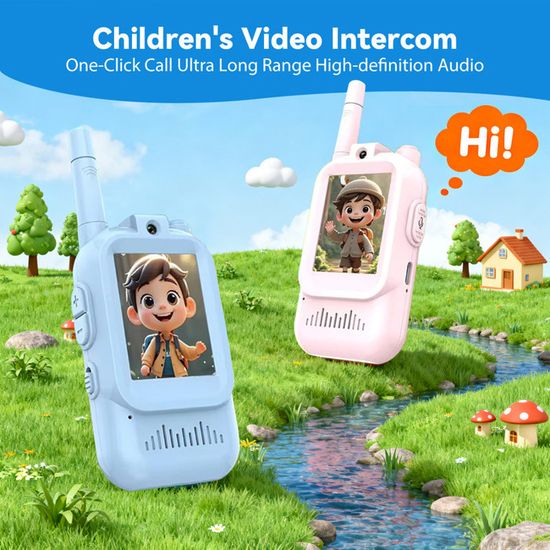 Talkies walkies vidéo, lot de 2 talkies-walkies vidéo rechargeables