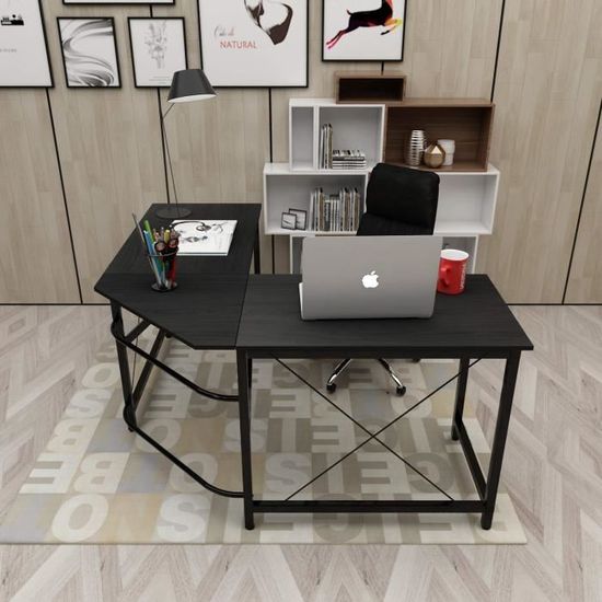 DlandHome Bureau 100 Ch/êne /& Blanc 50cm Informatique dordinateur avec Un Support Table d/étude//d/écriture pour Maison//Bureau