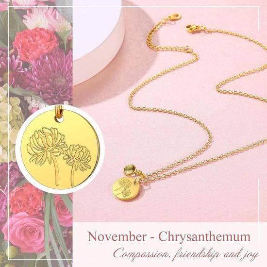 Pendentif Coeur Je t'aime Fleurs Gravé