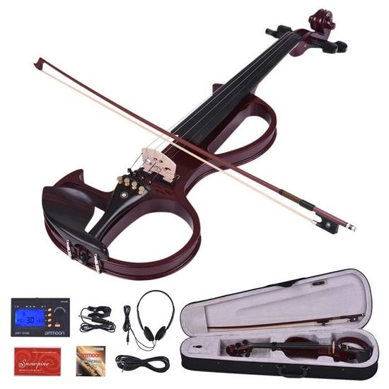 Ammoon VE-207 Full Size 4/4 Silencieux électrique Violon avec étui/Bow 
