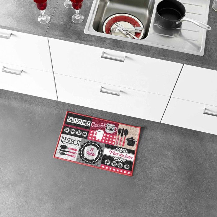 Tapis De Cuisine Paris Prix Digital Menu - Rouge - 40x60 Cm - Neuf