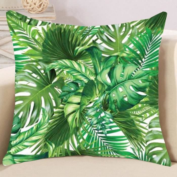 Housses Coussin 40x70cm Imprimé Tropical - Lot De 2 Imperméables