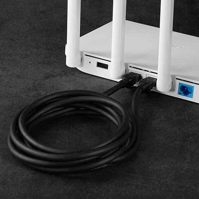 Mygatti CAT 6 Câble Ethernet plat 25 m-blanc, extérieur/interne Utilisation d'un enterrement direct étanche, câble réseau Gigabit RJ45, LAN et câble patch pour routeur, commutateur, modem