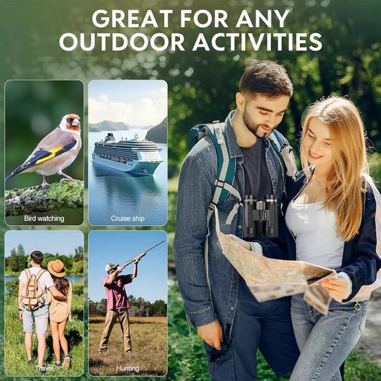 Gosky 10x42 Jumelles Adultes Puissante, Jumelles Professionnelles HD Pour Observ
